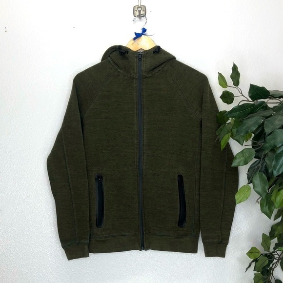 Mens American Eagle Active Flex Green Zip Hoodie - Picture 1 of 5